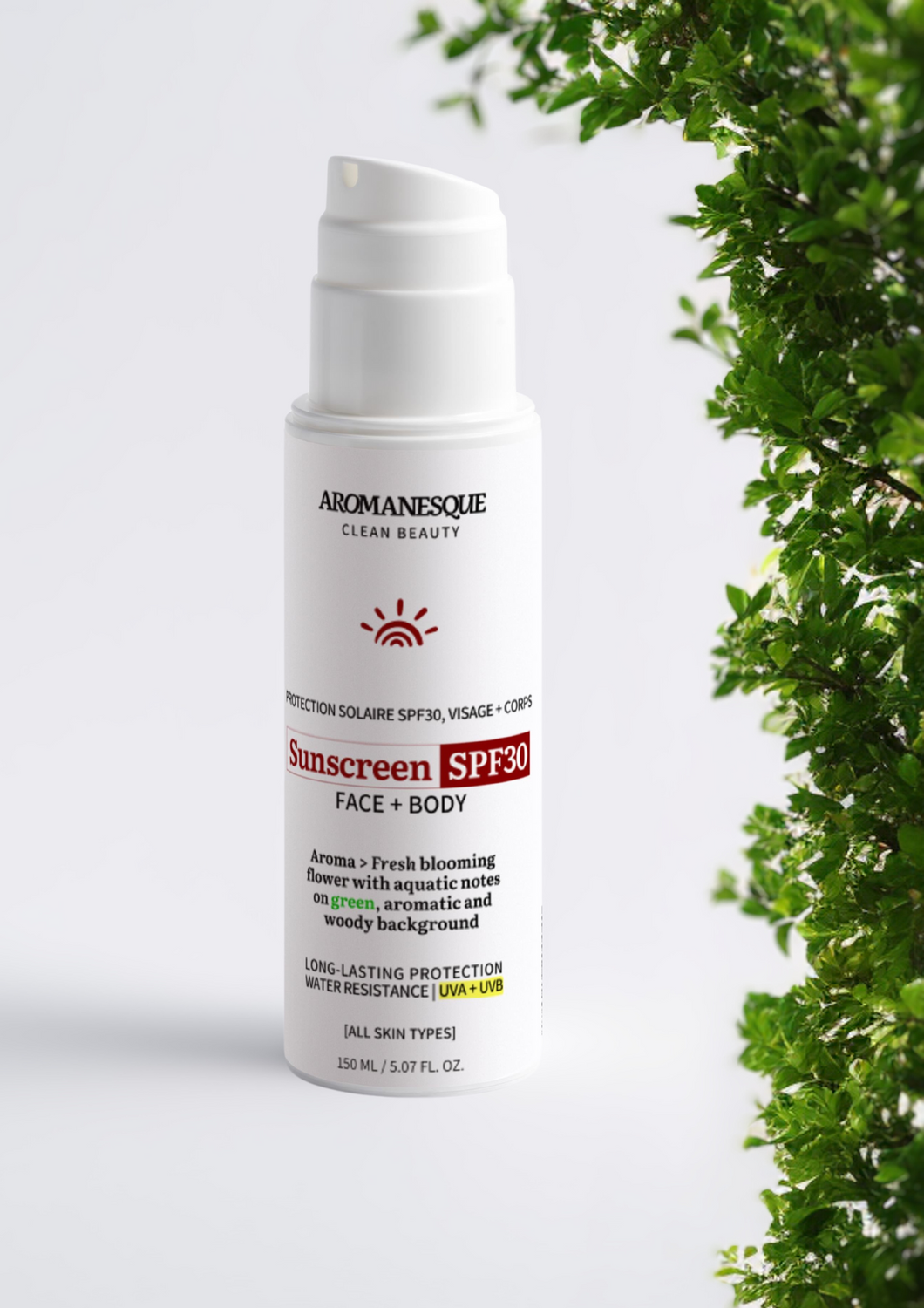 Aromanesque Minerale Zonnebrandcrème SPF30 voor Gezicht & Lichaam - 150Ml-1